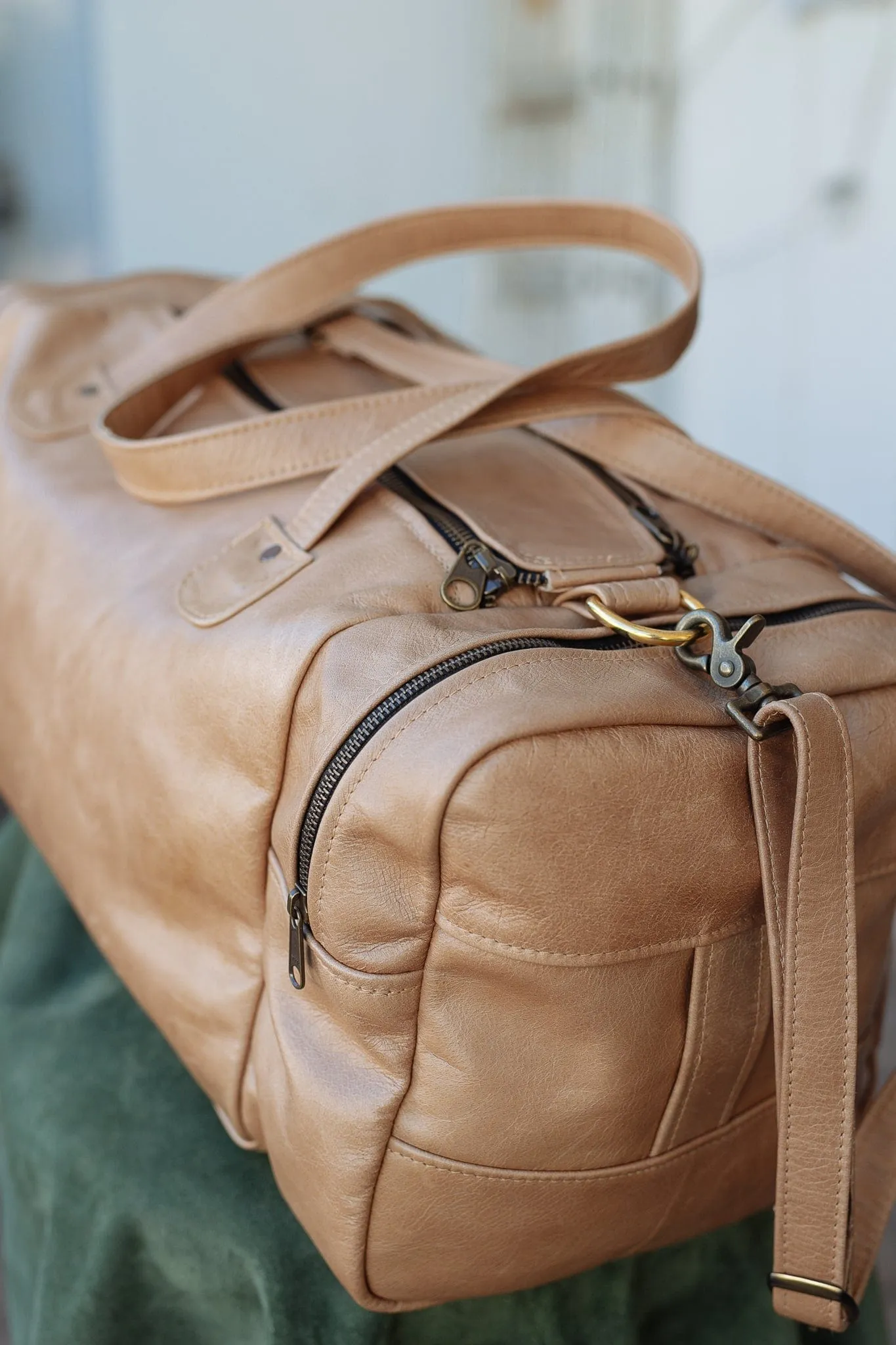 Square Overnight Traveller Bag - Cowhide