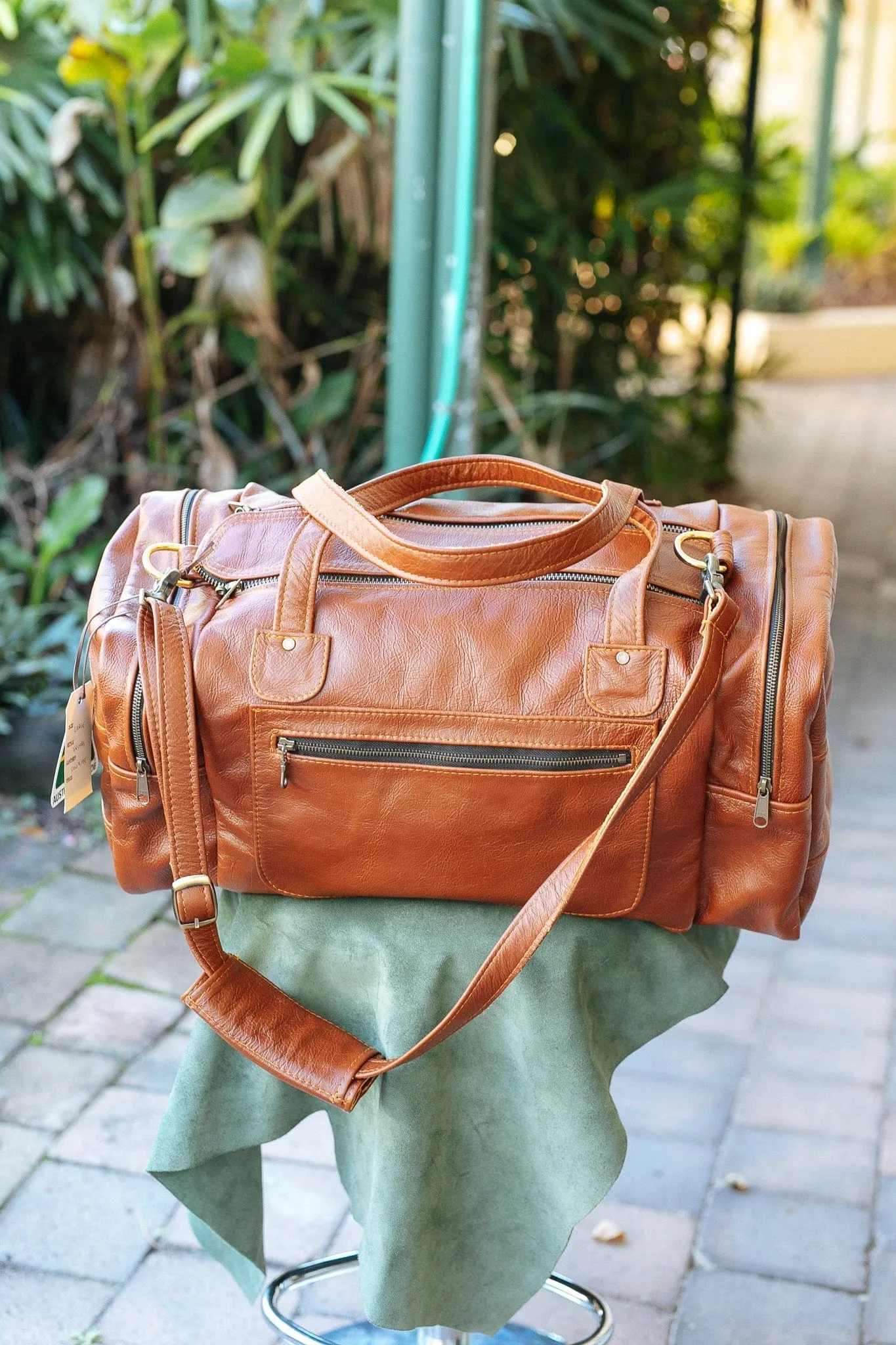 Square Overnight Traveller Bag - Cowhide