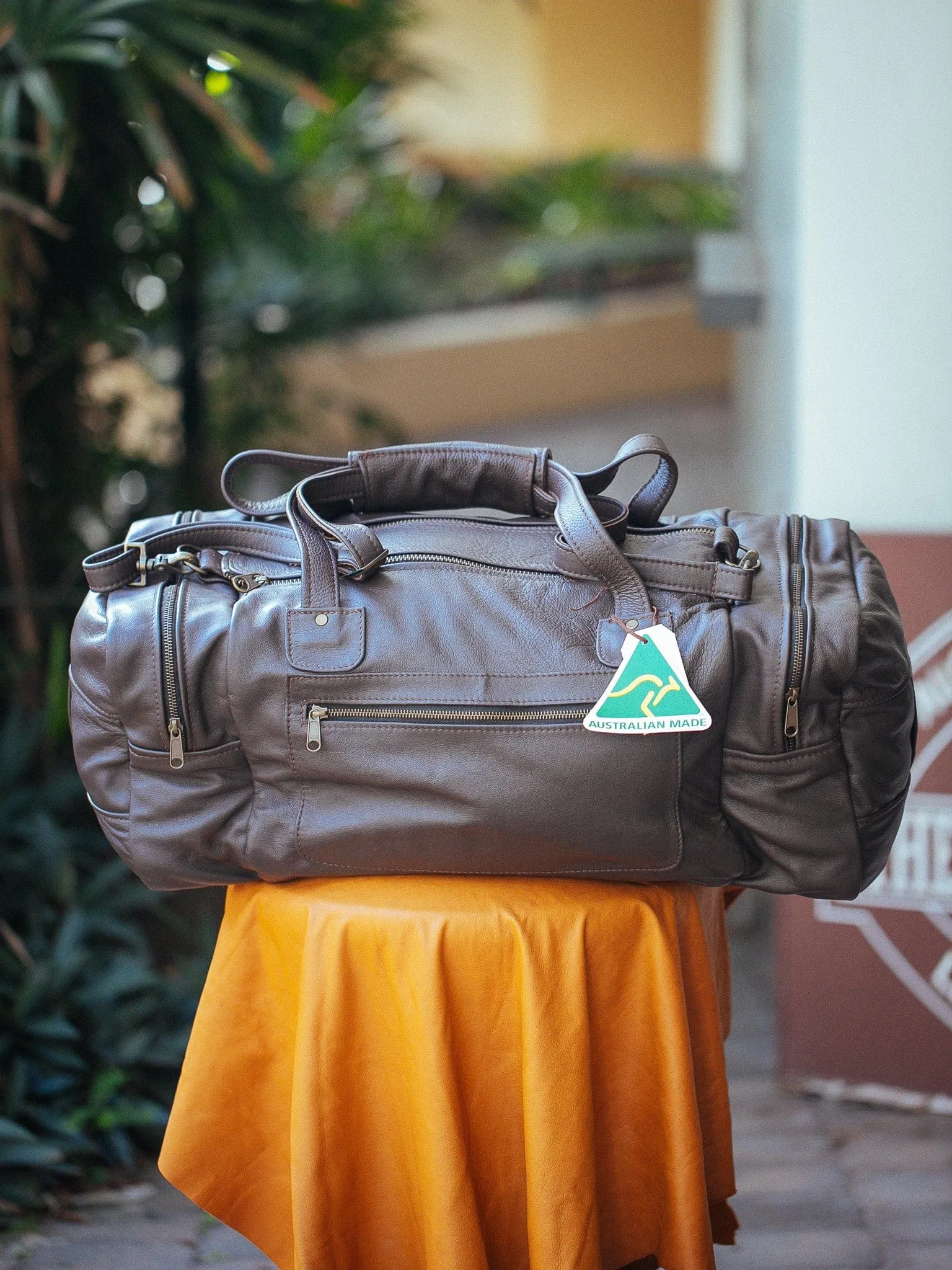 Square Overnight Traveller Bag - Cowhide