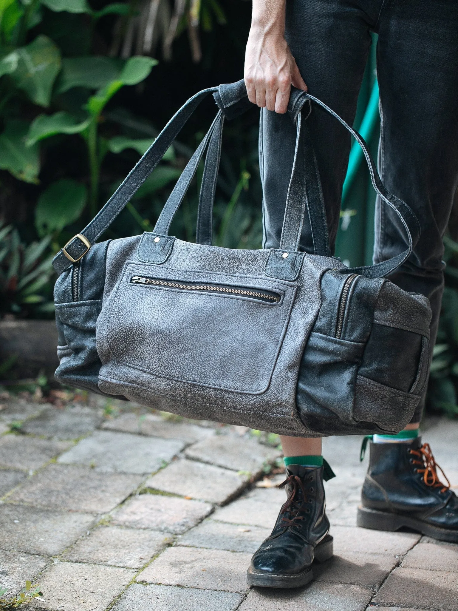 Square Overnight Traveller Bag - Cowhide