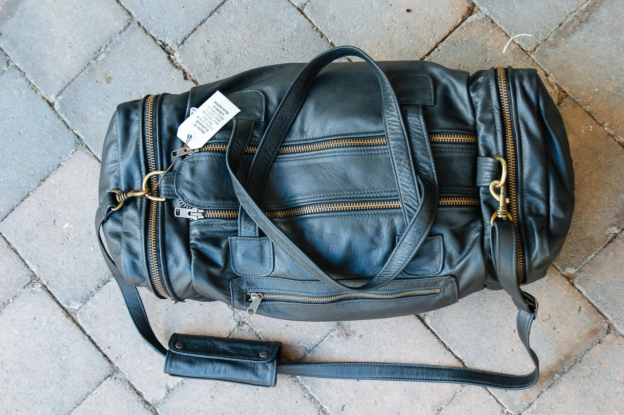 Square Overnight Traveller Bag - Cowhide
