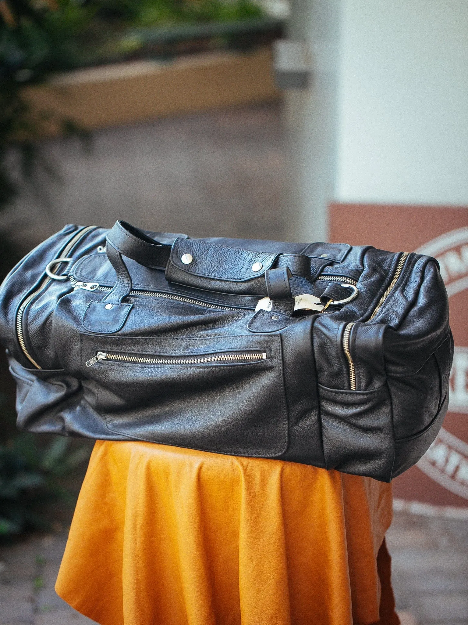 Square Overnight Traveller Bag - Cowhide