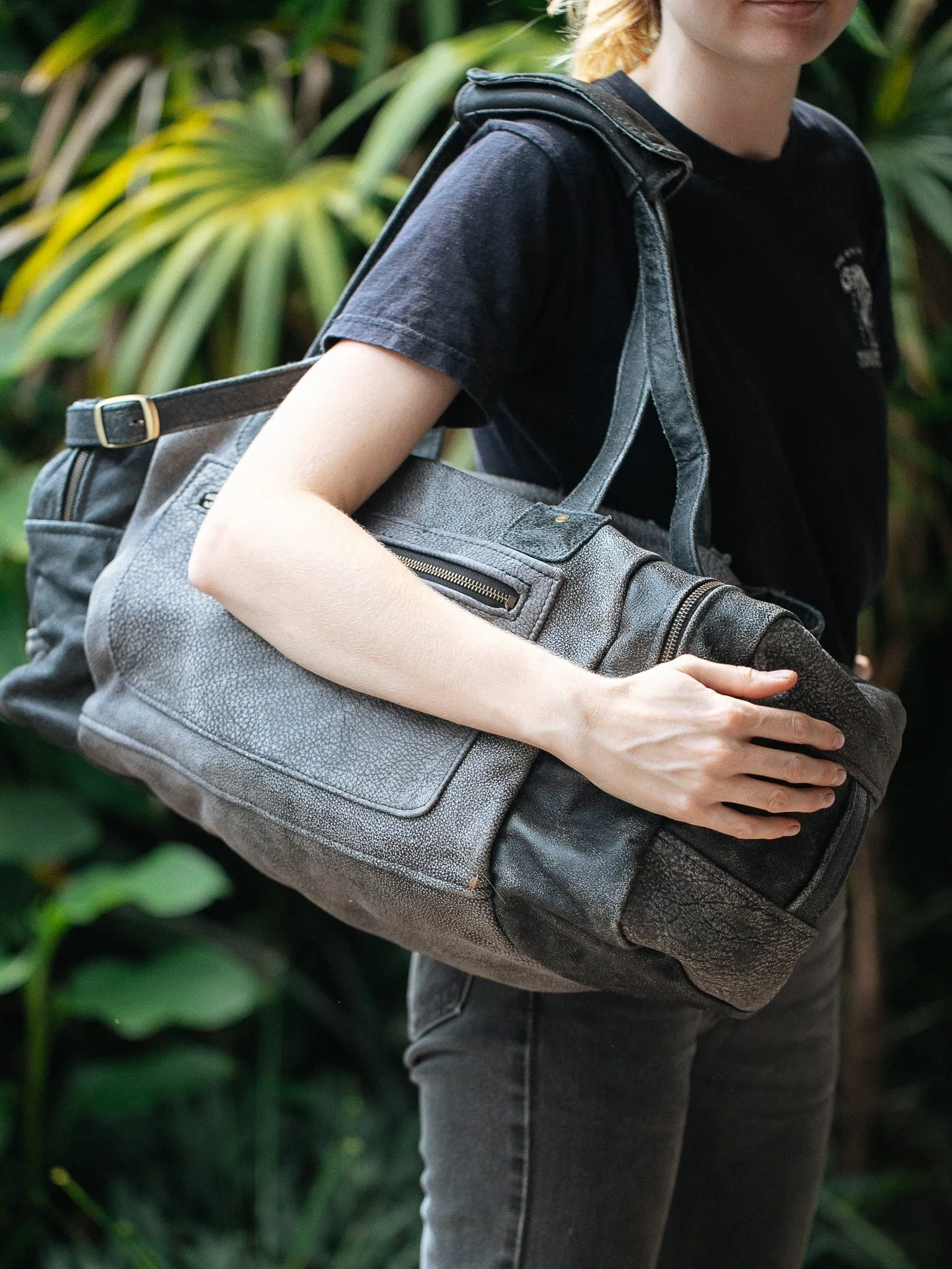 Square Overnight Traveller Bag - Cowhide
