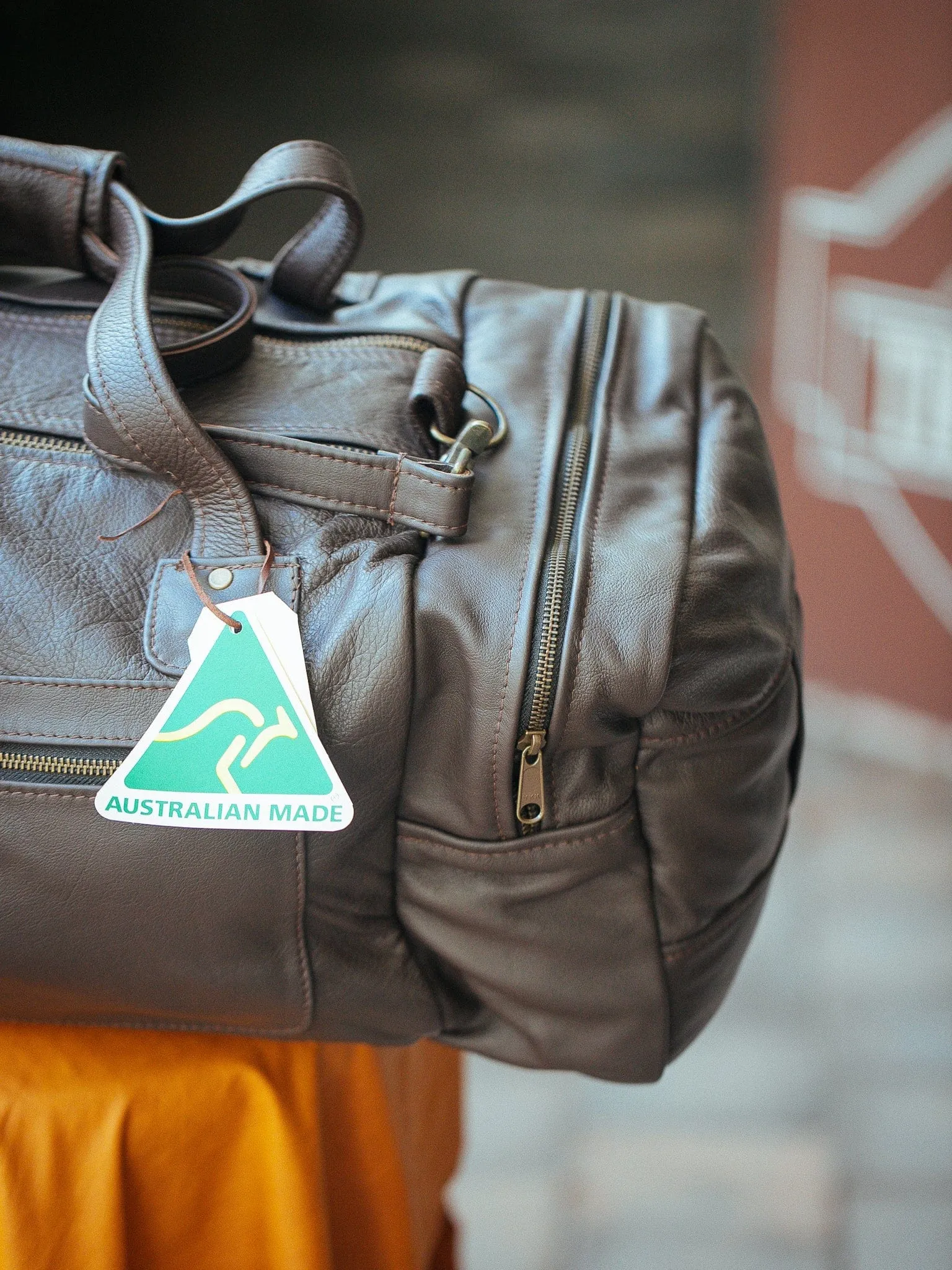 Square Overnight Traveller Bag - Cowhide