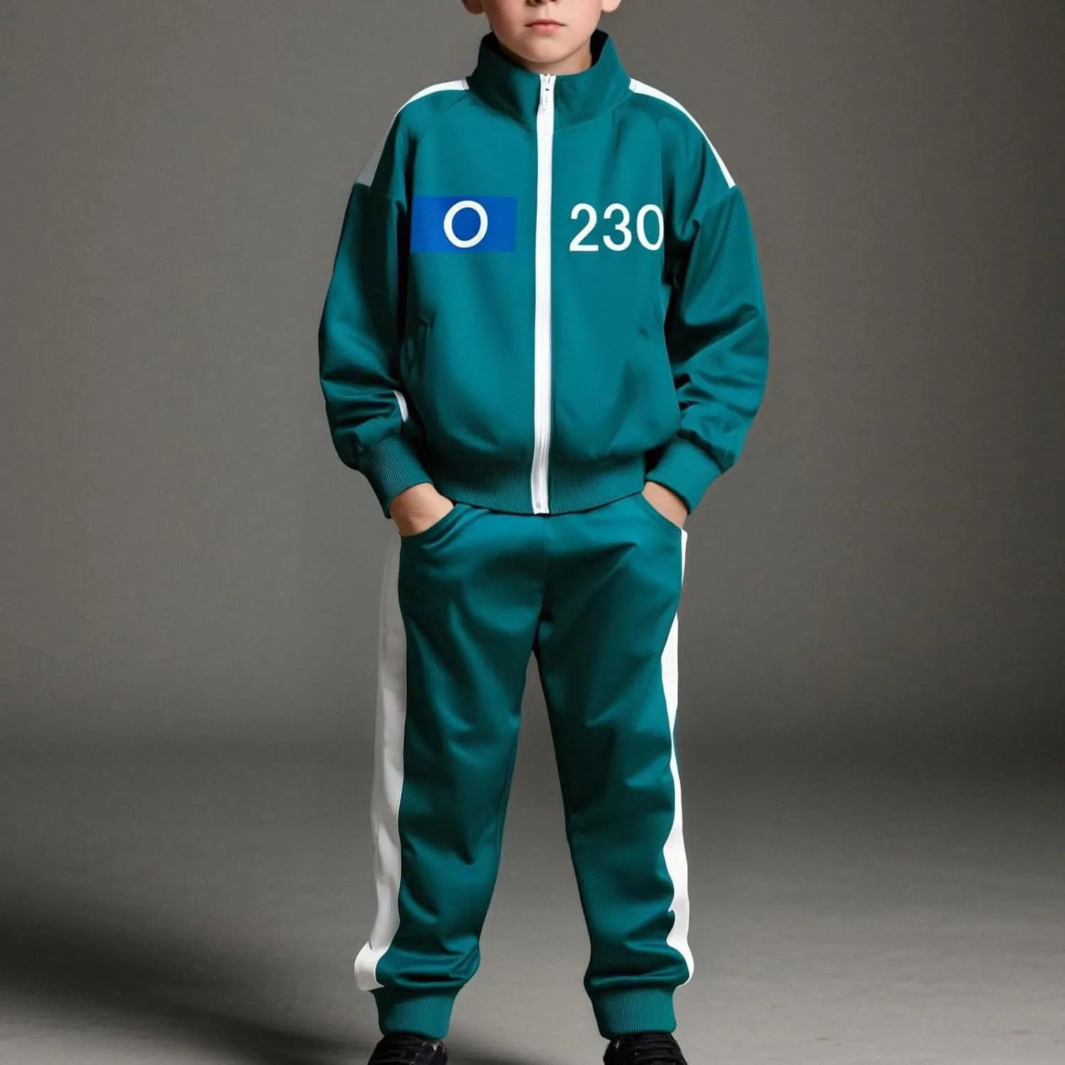 Tracksuit Costume Cosplay 2 Piece Unisex Korean Track Suit Set with Jacket & Joggers