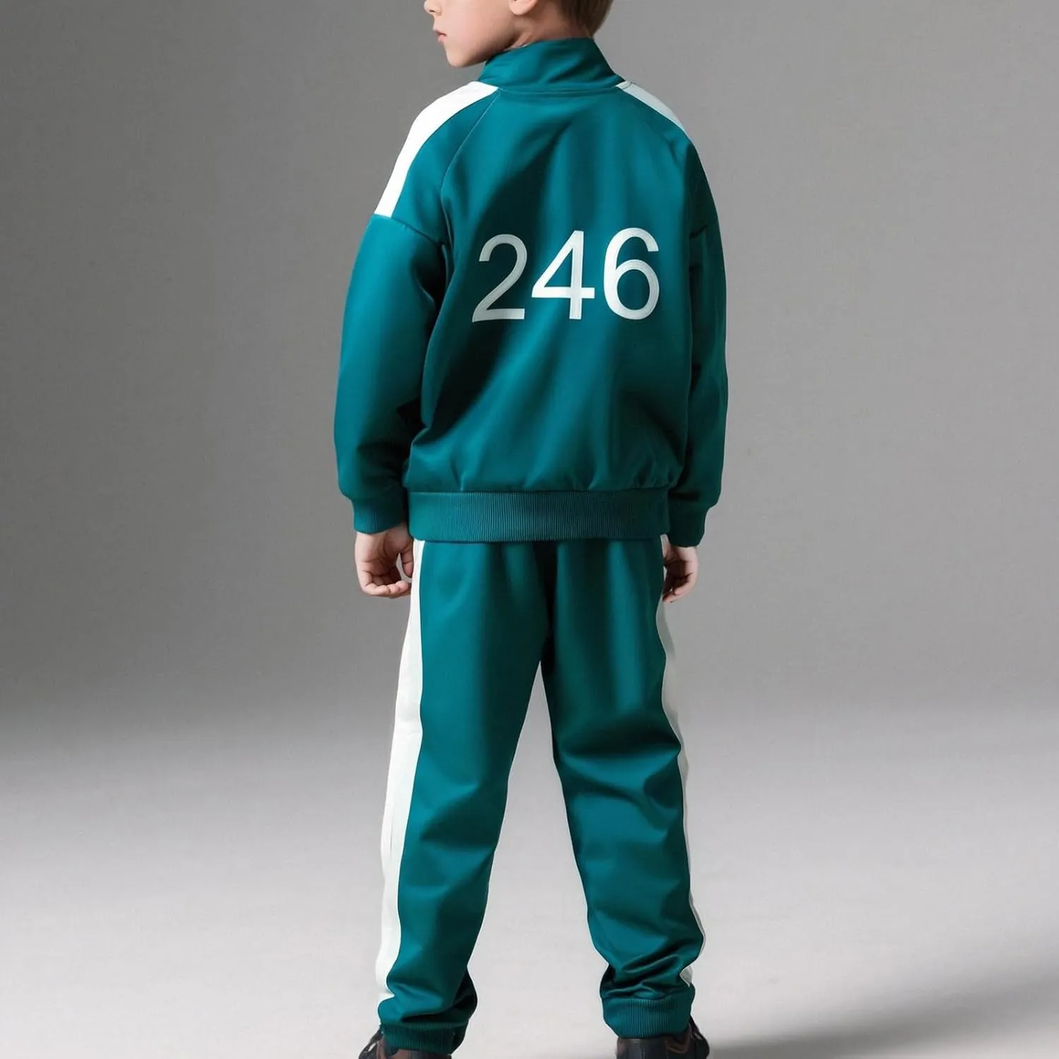 Tracksuit Costume Cosplay 2 Piece Unisex Korean Track Suit Set with Jacket & Joggers