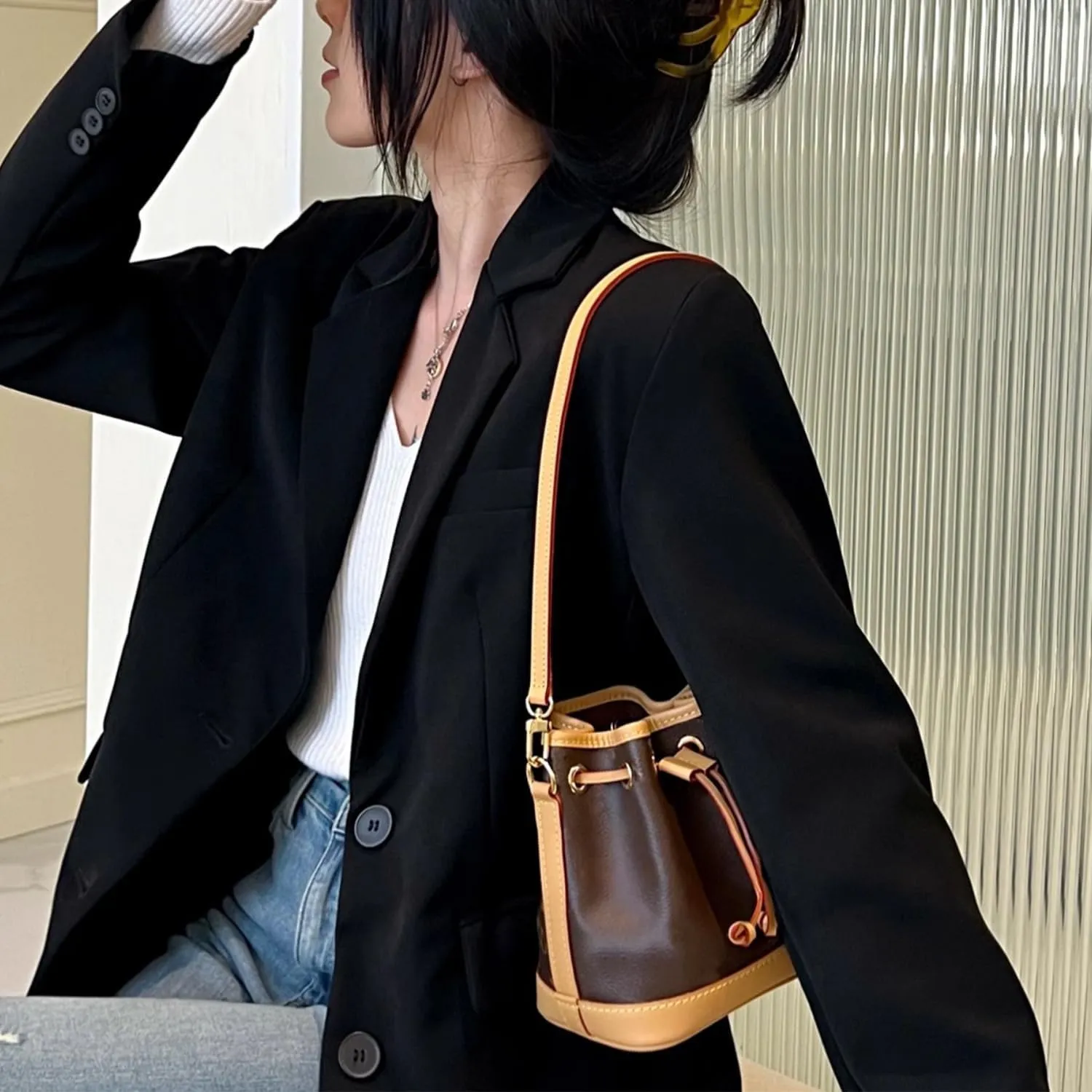 Vachetta Leather Crossbody Strap for SPEEDY L V Handbag Replacement Shoulder Strap
