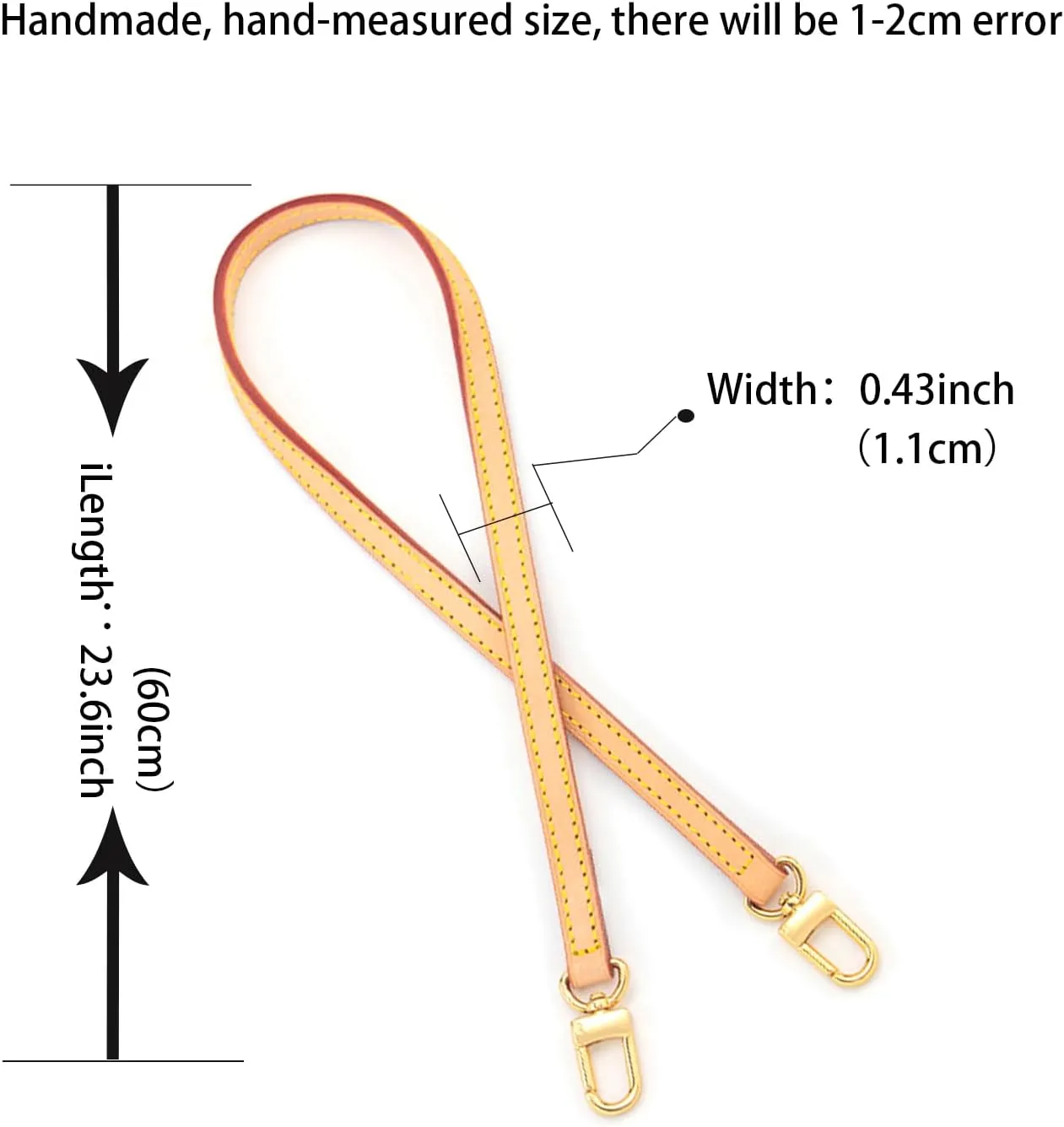 Vachetta Leather Crossbody Strap for SPEEDY L V Handbag Replacement Shoulder Strap