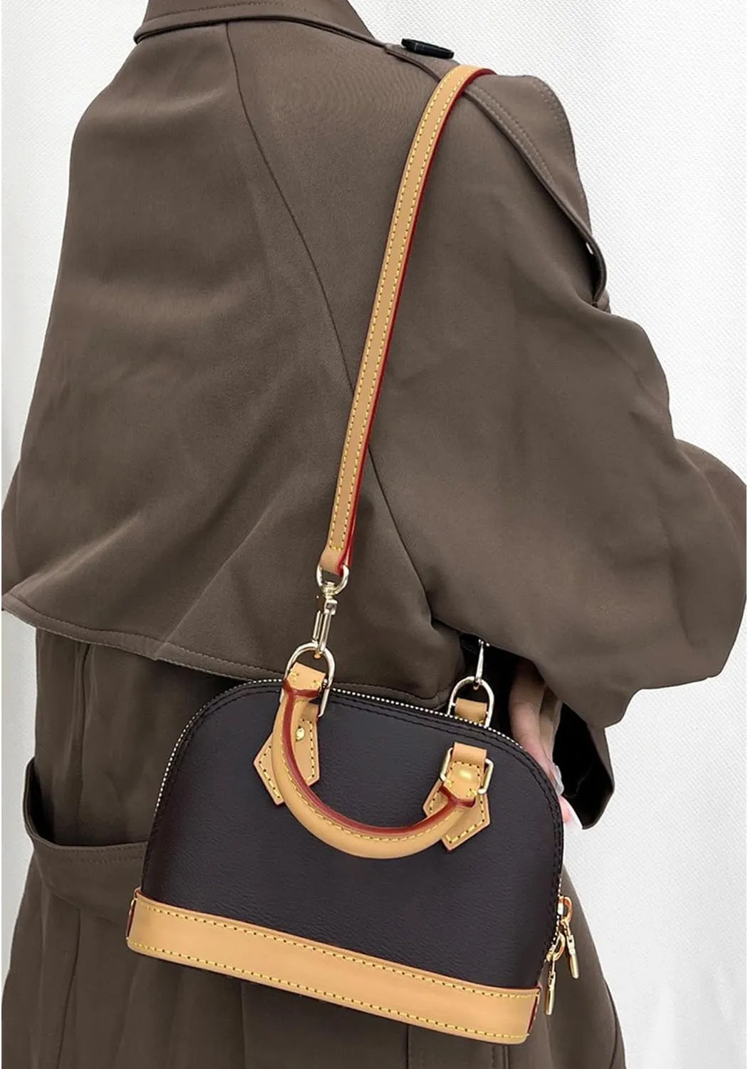 Vachetta Leather Crossbody Strap for SPEEDY L V Handbag Replacement Shoulder Strap