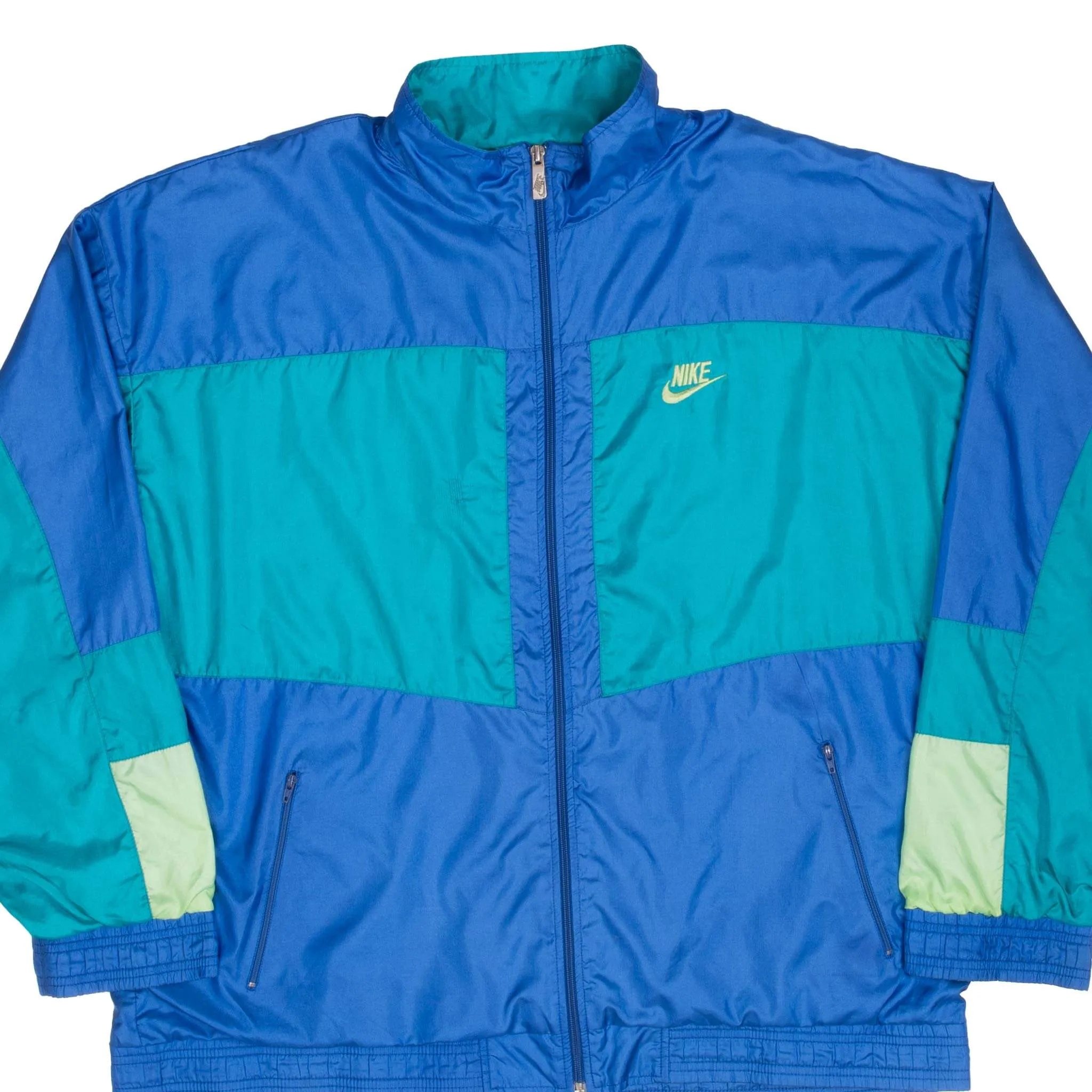 VINTAGE NIKE CLASSIC SWOOSH BLUE WINDBREAKER JACKET 1980S SIZE XL