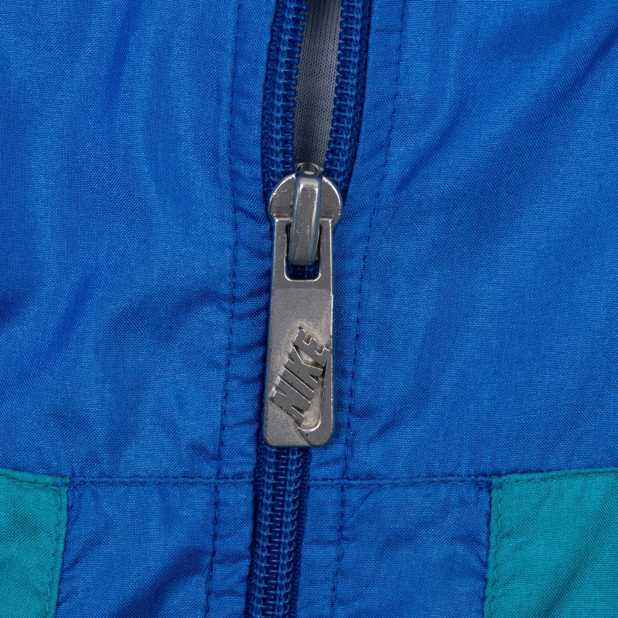 VINTAGE NIKE CLASSIC SWOOSH BLUE WINDBREAKER JACKET 1980S SIZE XL