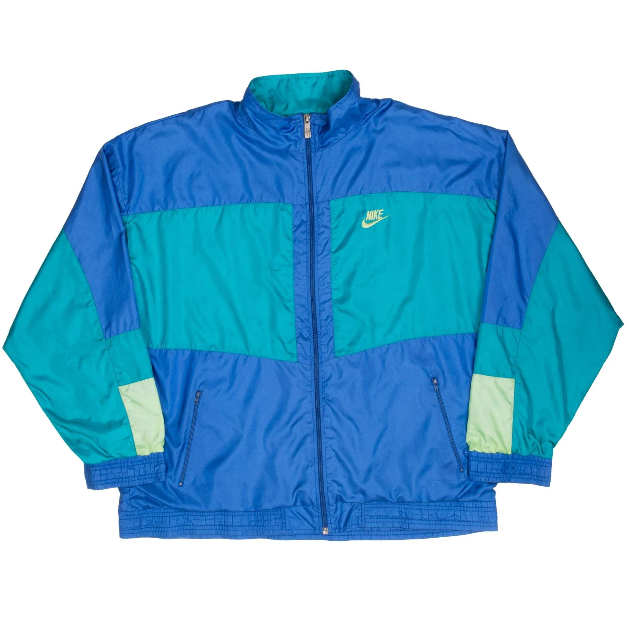 VINTAGE NIKE CLASSIC SWOOSH BLUE WINDBREAKER JACKET 1980S SIZE XL
