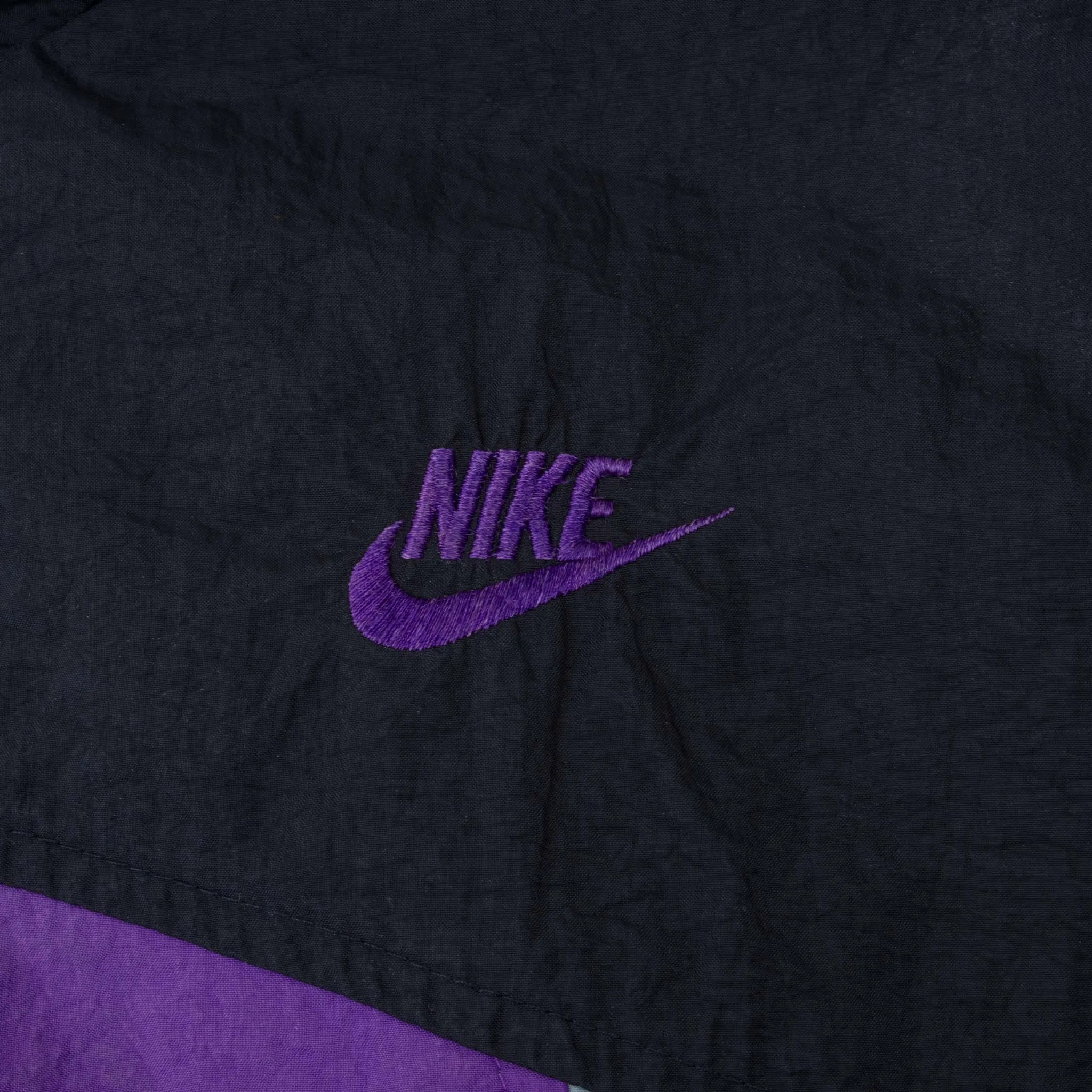 VINTAGE NIKE SWOOSH PURPLE WINDBREAKER JACKET LATE 1980S LARGE