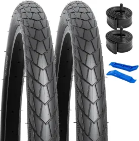 YUNSCM 26 Lightweight Bike Tires 26x2.0(ETRTO 50-559) and 26 Bike Tubes - 60TPI Nylon,Puncture-Resistant, Compatible with Bike Tires 26x1.95/2.0/2.10-2 PCS (Y-575)